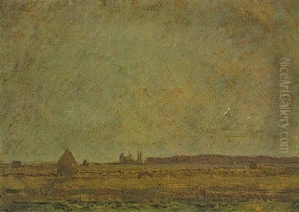 Dieppe Landscape Oil Painting by Harold Gilman