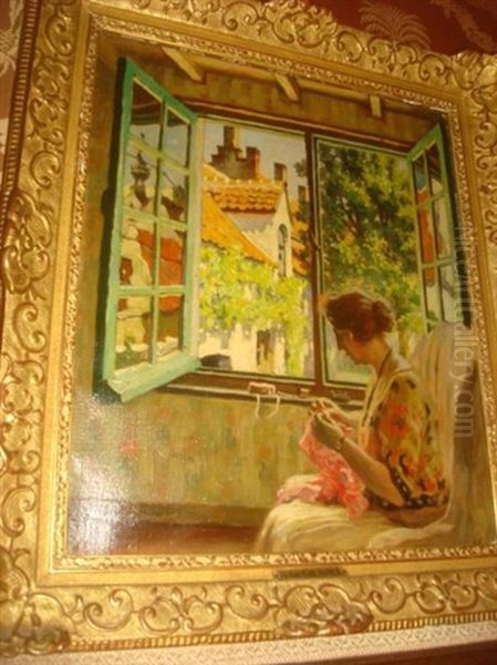 Ballerine Brodeuse Oil Painting by Victor Olivier Gilsoul