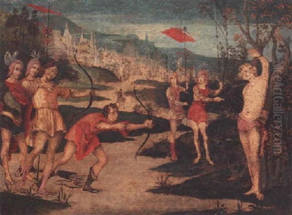 The Martyrdom Of Saint Sebastian Oil Painting by Niccolo II Giolfino