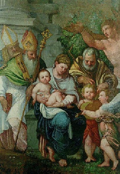 La Sainte Famille Oil Painting by Niccolo II Giolfino