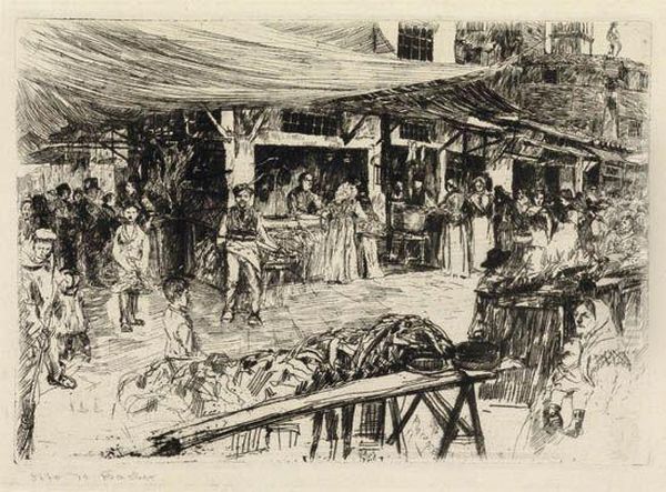 The Old Market Oil Painting by Otto (Henry) Bacher
