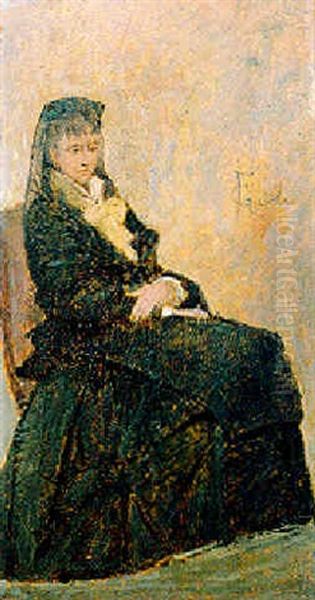 Signora In Interno Oil Painting by Francesco Gioli
