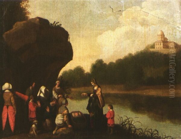 Moise Sauve Des Eaux Oil Painting by Giorgione