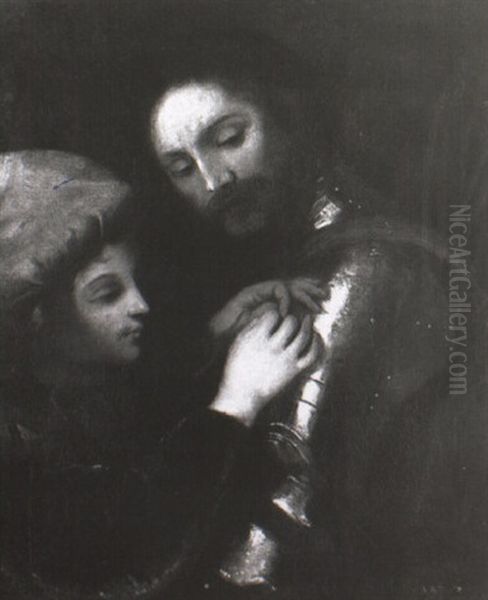 Page Lacing A Knight's Armour Oil Painting by Giorgione