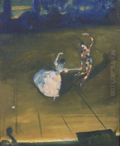 Arlequinade Oil Painting by Charles (Felix) Gir
