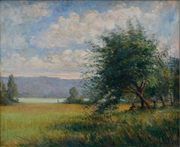 Paysage A Cergy, 1918 Oil Painting by Leon Giran-Max