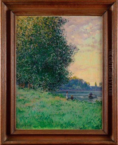 Bord De L'eau Oil Painting by Leon Giran-Max