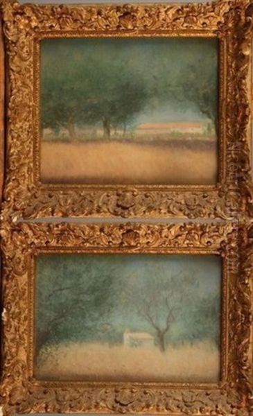 Paysages De Provence (pair) Oil Painting by Leon Giran-Max