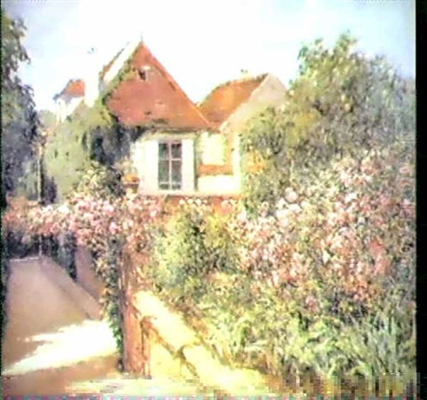 Maison Fleurie A Neuville Oil Painting by Leon Giran-Max