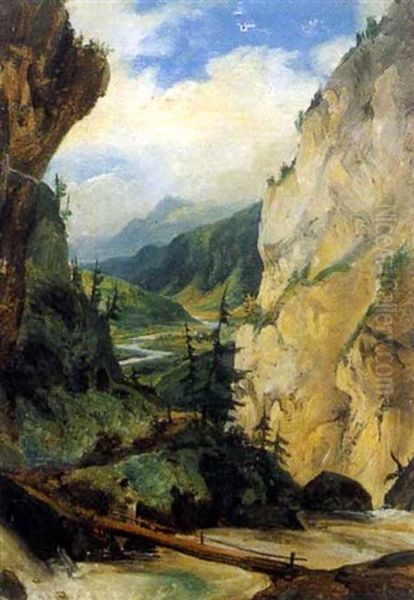 Paysage Des Alpes Suisses Oil Painting by Abraham Girardet