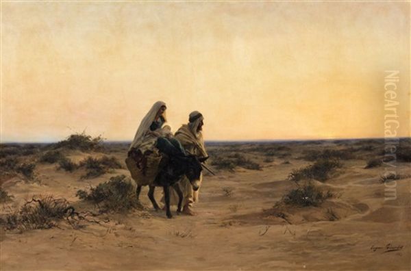 The Flight Into Egypt Oil Painting by Eugene Alexis Girardet