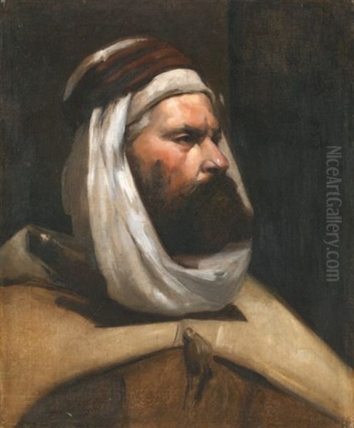 Portrait D'un Caid Algerien Oil Painting by Eugene Alexis Girardet