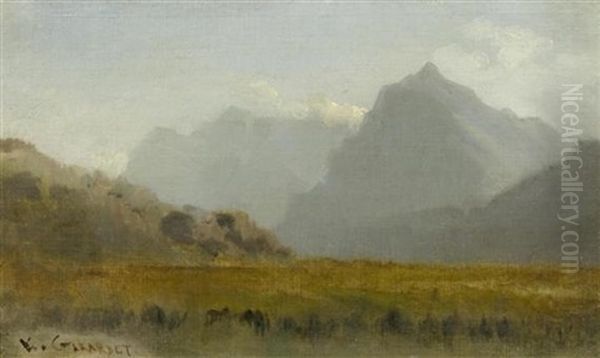 Berglandschaf (study) Oil Painting by Karl Girardet