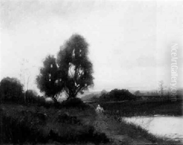 Path Near The Lake Oil Painting by Frank Joseph Girardin