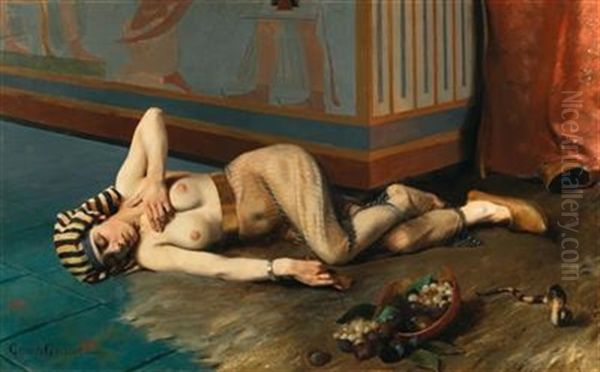 The Death Of Cleopatra Oil Painting by Georges-Marie-Julien Girardot