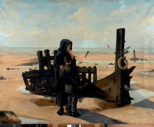 La Famille Du Pecheur Oil Painting by Georges-Marie-Julien Girardot