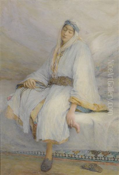 A Moroccan In Repose Oil Painting by Louis Auguste Girardot