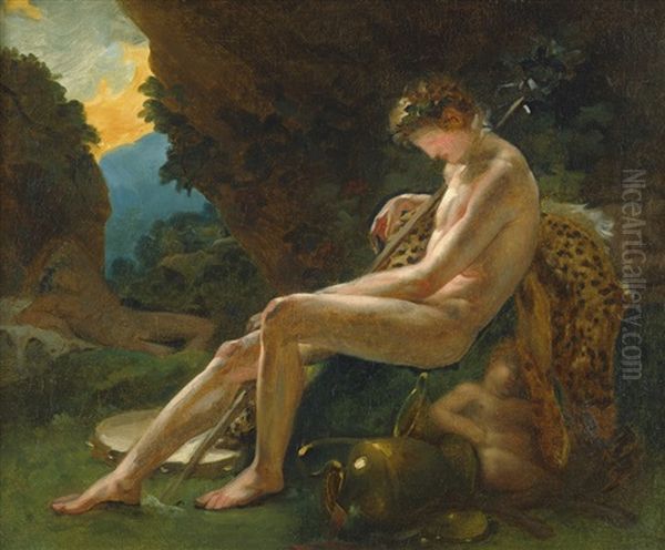 Schlafender Bacchus Oil Painting by Anne-Louis Girodet de Roucy-Triosson