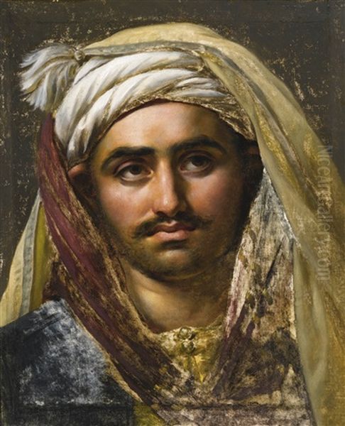 Tete D'un Jeune Turc Oil Painting by Anne-Louis Girodet de Roucy-Triosson