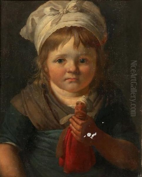 Petite Paysanne A La Poupee Oil Painting by Anne-Louis Girodet de Roucy-Triosson