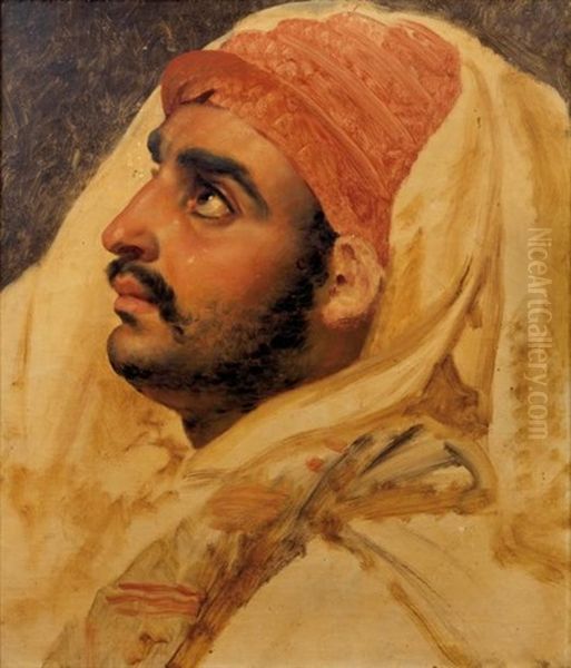 Tete D'etude Pour Un Oriental (study) Oil Painting by Anne-Louis Girodet de Roucy-Triosson
