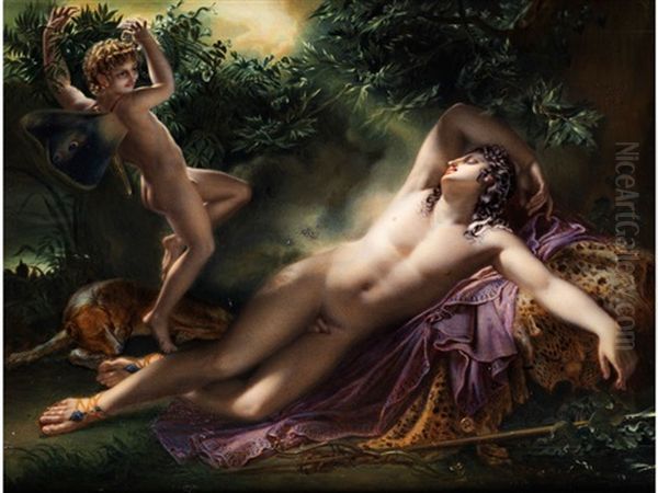 Der Schlafende Endymion (painted By Mme. Bougois) Oil Painting by Anne-Louis Girodet de Roucy-Triosson