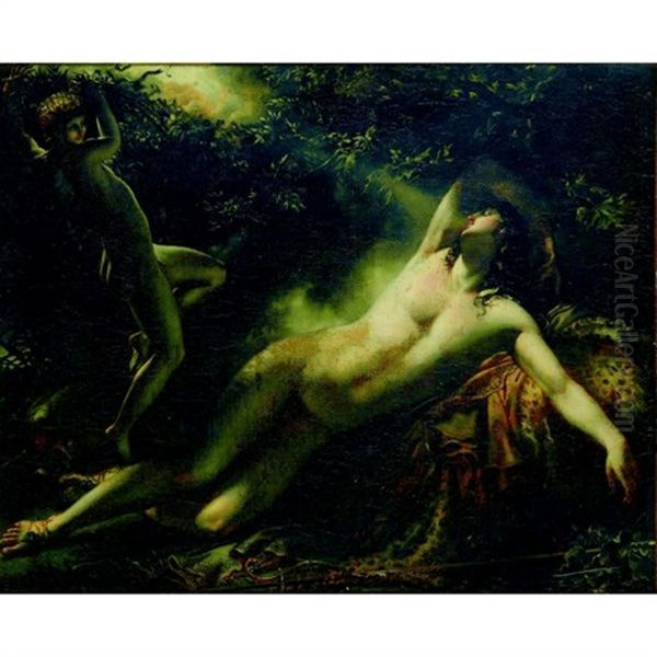 Le Sommeil D'endymion, D'apres Le Tableau Conserve Au Musee Du Louvre Oil Painting by Anne-Louis Girodet de Roucy-Triosson