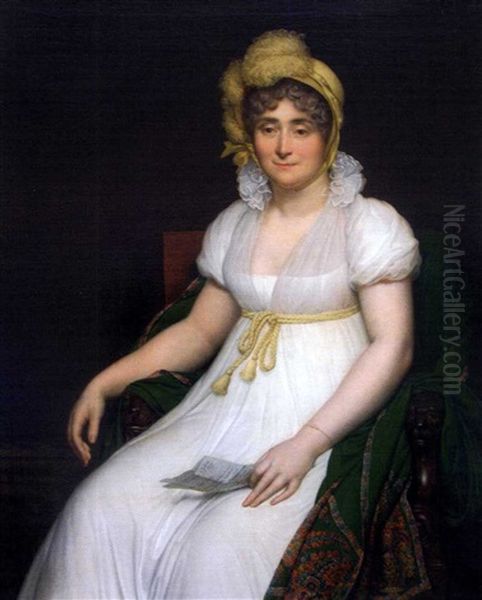 Portrait De La Marquise De La Grange Oil Painting by Anne-Louis Girodet de Roucy-Triosson