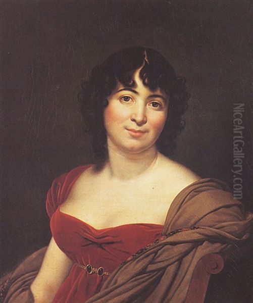 Portrait De Madame De Prony Oil Painting by Anne-Louis Girodet de Roucy-Triosson
