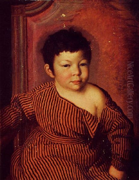 Jeune Garcon A L'habit Raye Oil Painting by Anne-Louis Girodet de Roucy-Triosson