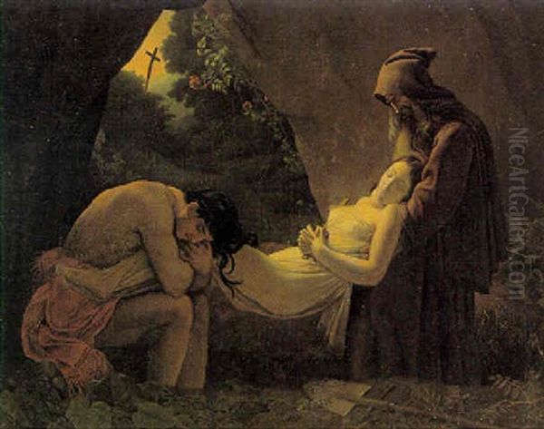 Romeo Og Julie Oil Painting by Anne-Louis Girodet de Roucy-Triosson