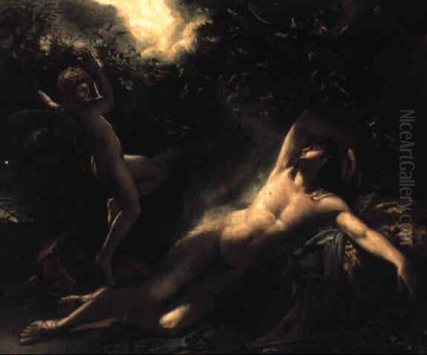 Le Sommeil D'endymion Oil Painting by Anne-Louis Girodet de Roucy-Triosson