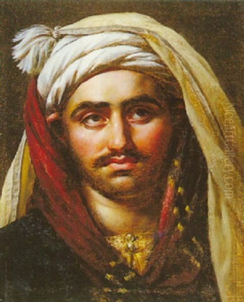Head Of A Young Turk Oil Painting by Anne-Louis Girodet de Roucy-Triosson