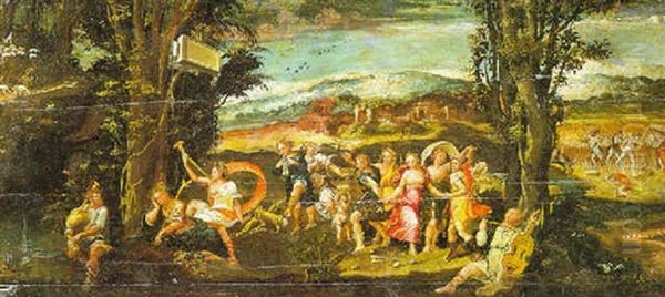 Baccanale Oil Painting by Girolamo da Carpi