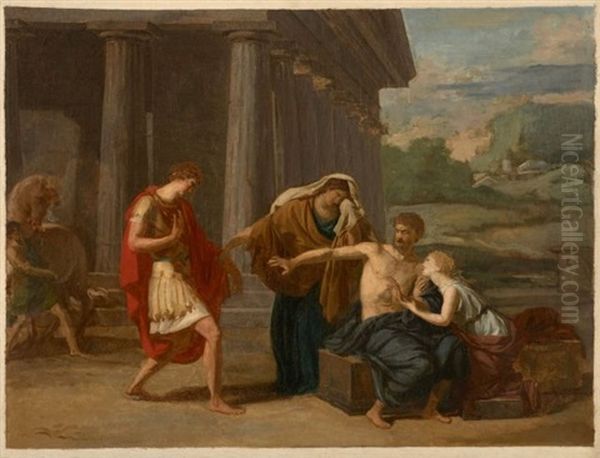 Oedipe A Colone Oil Painting by Jean Antoine Th. Giroust