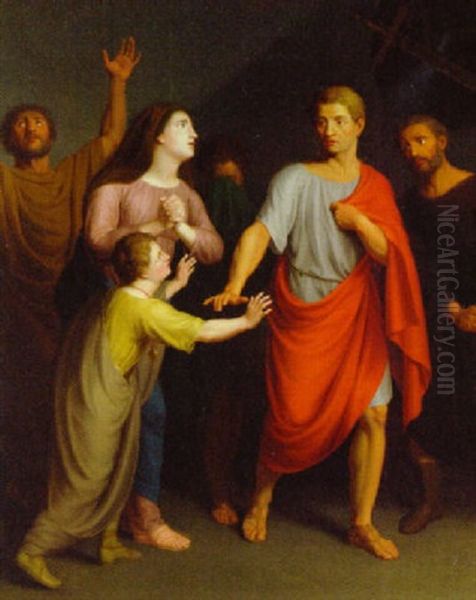 Hector's Farewell To Andromache Oil Painting by Jean Antoine Th. Giroust