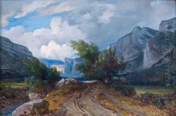 Vue De (la Vallee Du Gresivaudan?) Oil Painting by Andre Giroux