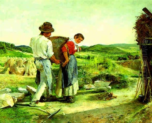 Willkommene Hilfe Oil Painting by Josef Gisela