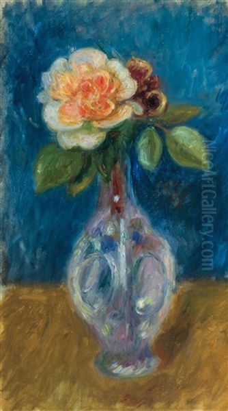Rose In A Vase Oil Painting by William Glackens