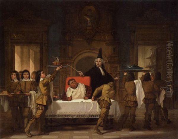 Scene Fra En Af Francois Rabelais' Fem Boger Oil Painting by Auguste Glaize