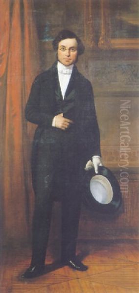 Portrait D'homme  A La Redingote Noire Oil Painting by Auguste Glaize