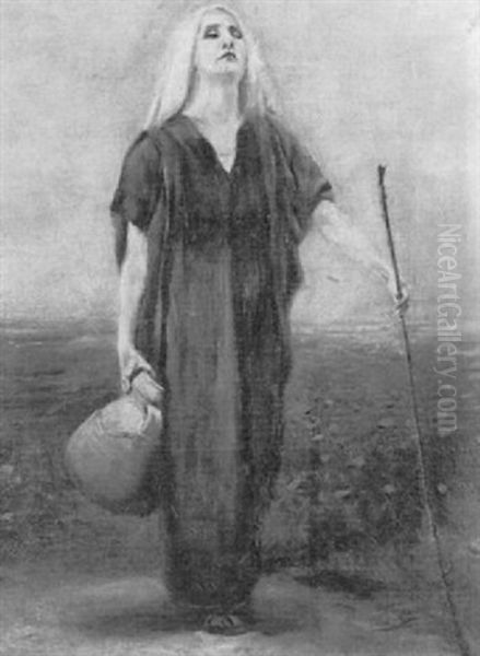 Seherin Mit Wasserkrug Oil Painting by Hermann Von Glass