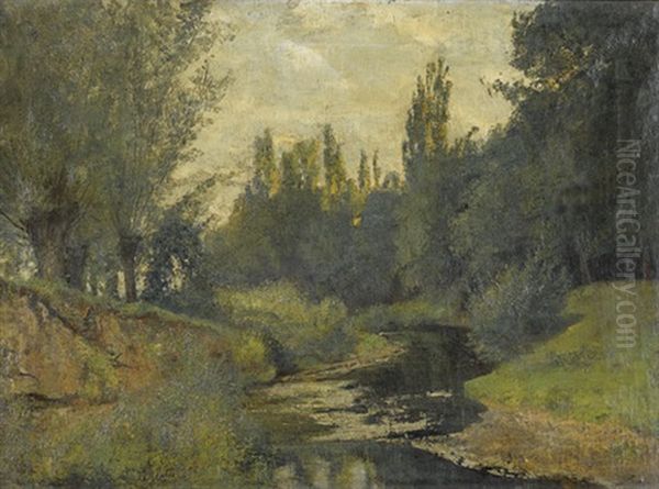 Im Abendschatten Oil Painting by Adolf Glatte