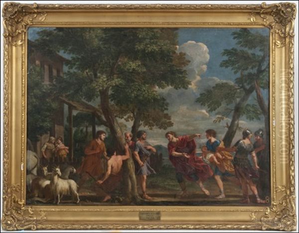 Mytologinen Aihe (a Mythological Scene) Oil Painting by Johannes (Jan) Glauber
