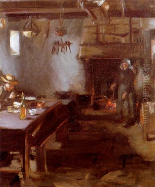 The Kitchen Table Oil Painting by Wilfred Gabriel De Glehn