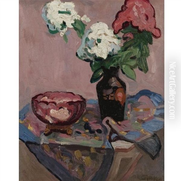 Bouquet De Fleurs Fauve Oil Painting by Albert Gleizes