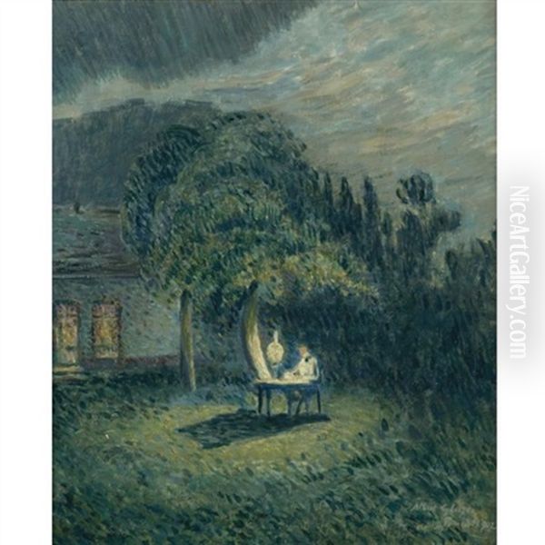 Femmes Sous La Lampe (sous La Lampe) Oil Painting by Albert Gleizes