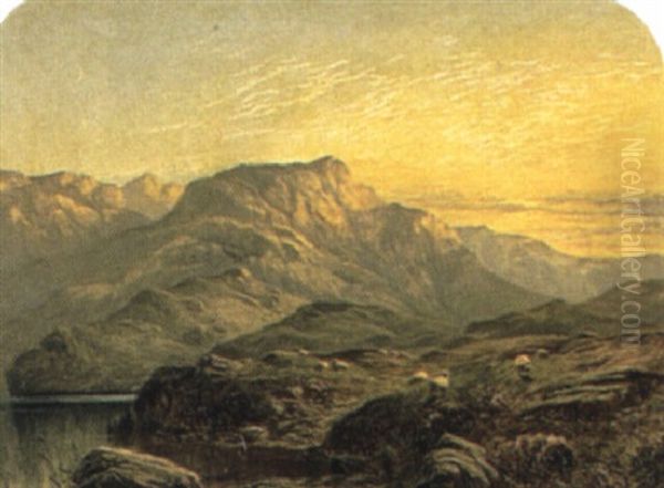 A Highland Loch Oil Painting by Alfred Augustus Glendening Sr.