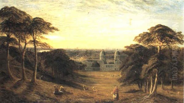 Greenwich Oil Painting by Alfred Augustus Glendening Sr.