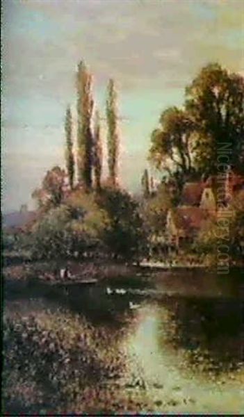Iffley Oil Painting by Alfred Augustus Glendening Sr.